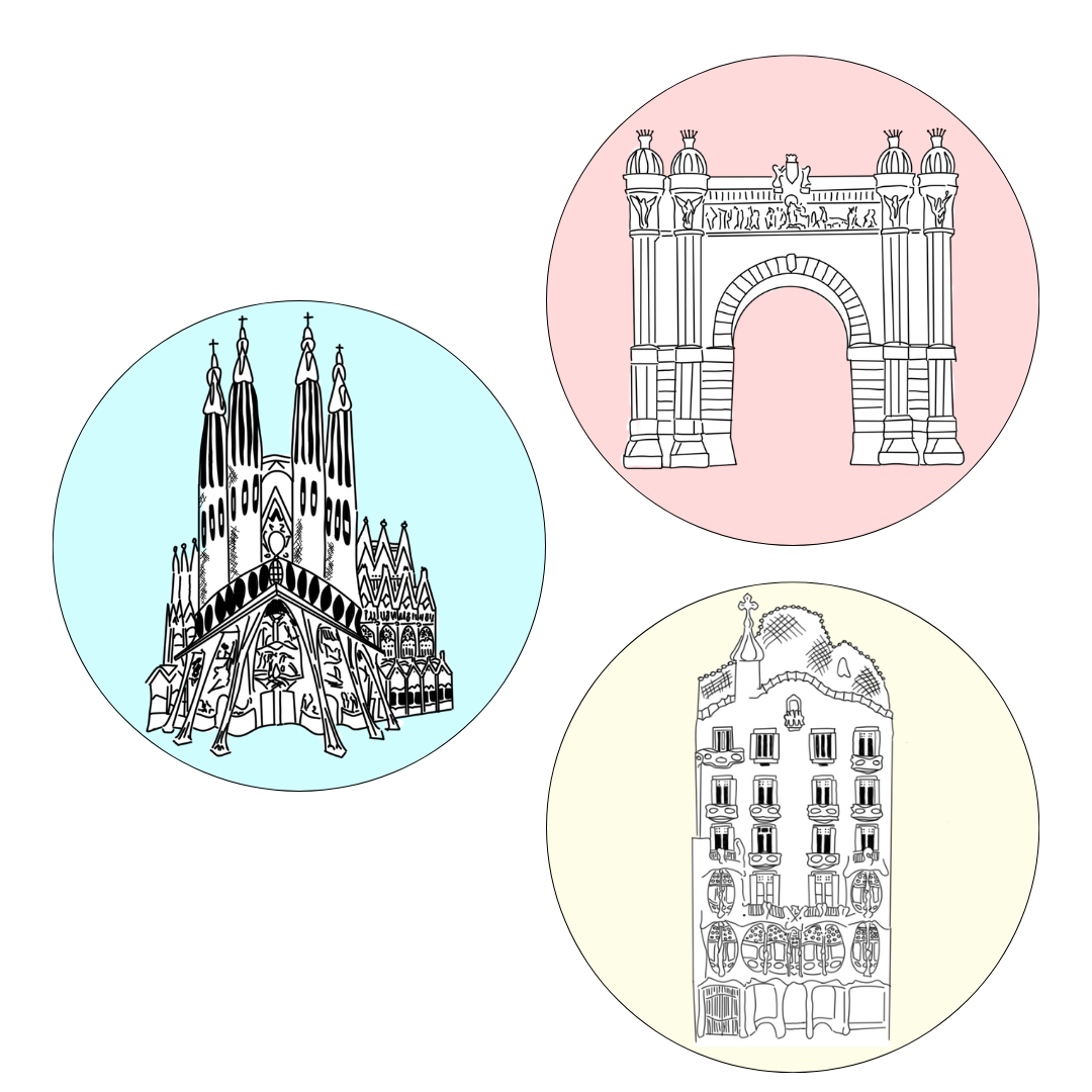 Barcelona Mix de 3 Stickers