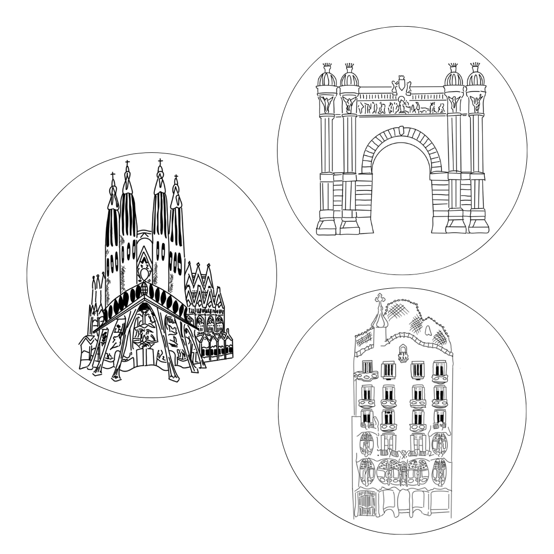 Barcelona Mix de 3 Stickers