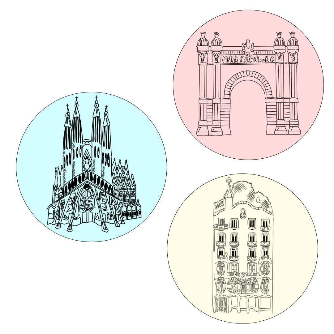 Barcelona Mix de 3 Stickers